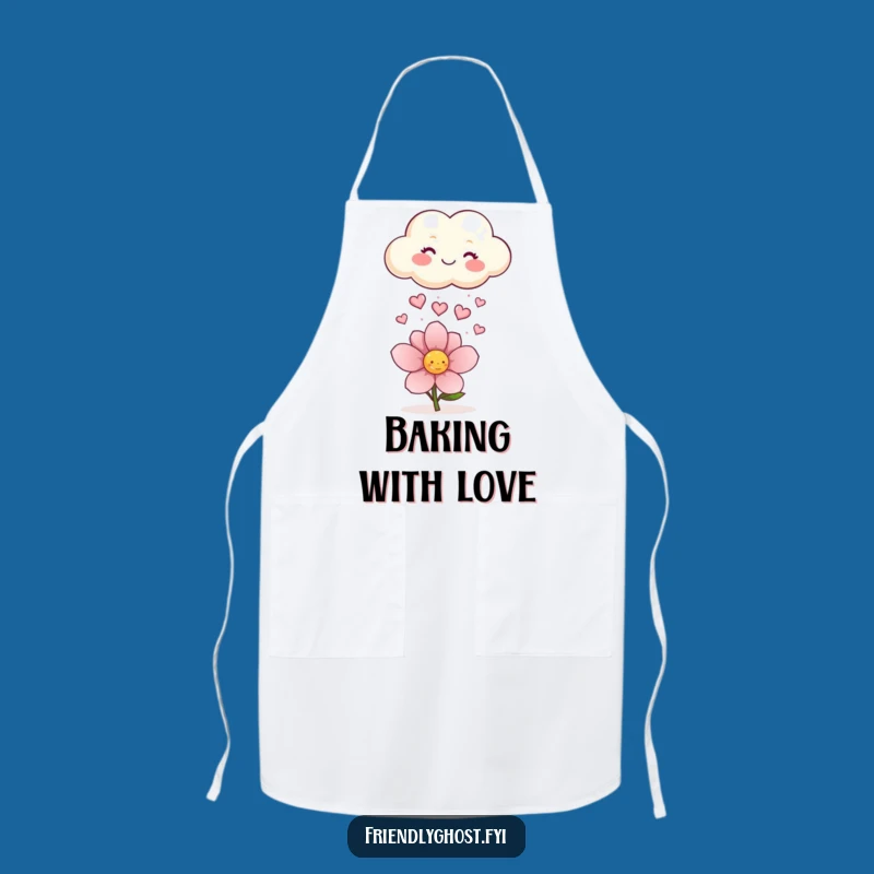 Funny Cloud Hearts Apron: Kitchen Happy Weather, Hilarious Sweet Cooking Gift