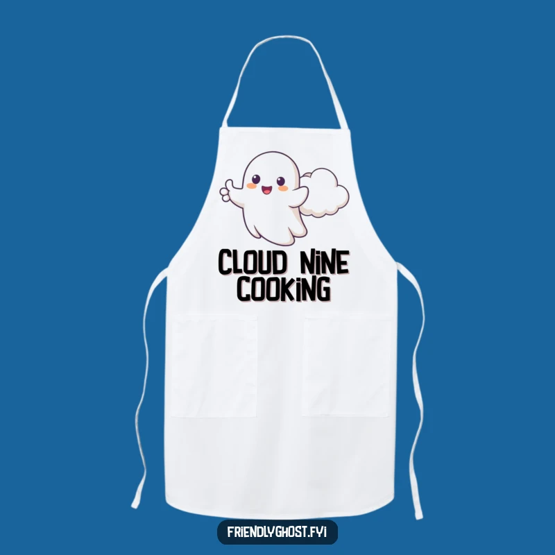 Funny Happy Ghost Apron - Cheerful Kitchen Companion Gift