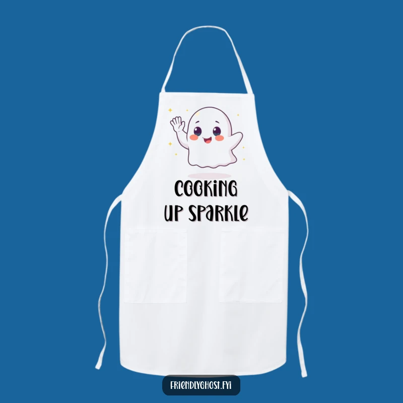 Funny Ghost Sparkle Apron: Hilarious Kitchen Fun with a Magical Touch
