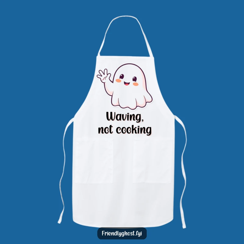 Funny Ghost Waving Apron: Kitchen Friendliness for Cheerful Chefs