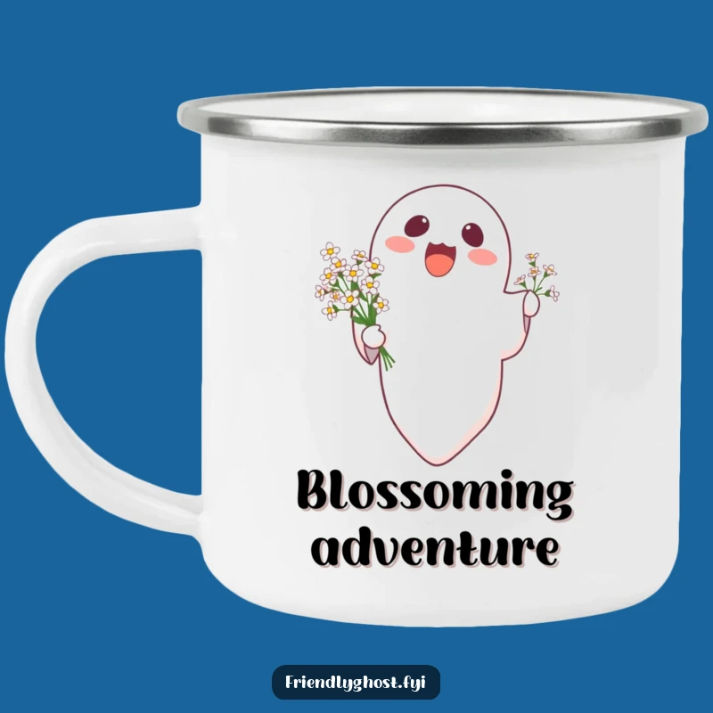 Funny Ghost Flowers Camping Mug: Adventure with Ethereal Blooms!