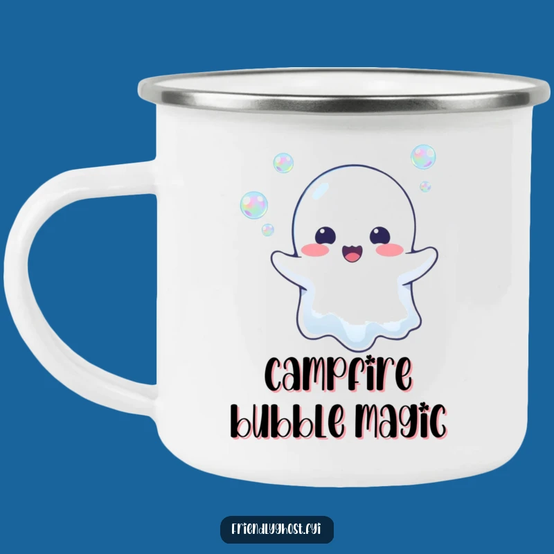 Funny Ghost Bubble Blower Camping Mug: Durable Fun, Hilarious Outdoor Companion