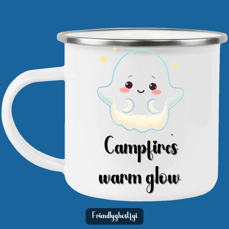 Funny Comforting Ghost Camping Mug - Warm Glow Adventures