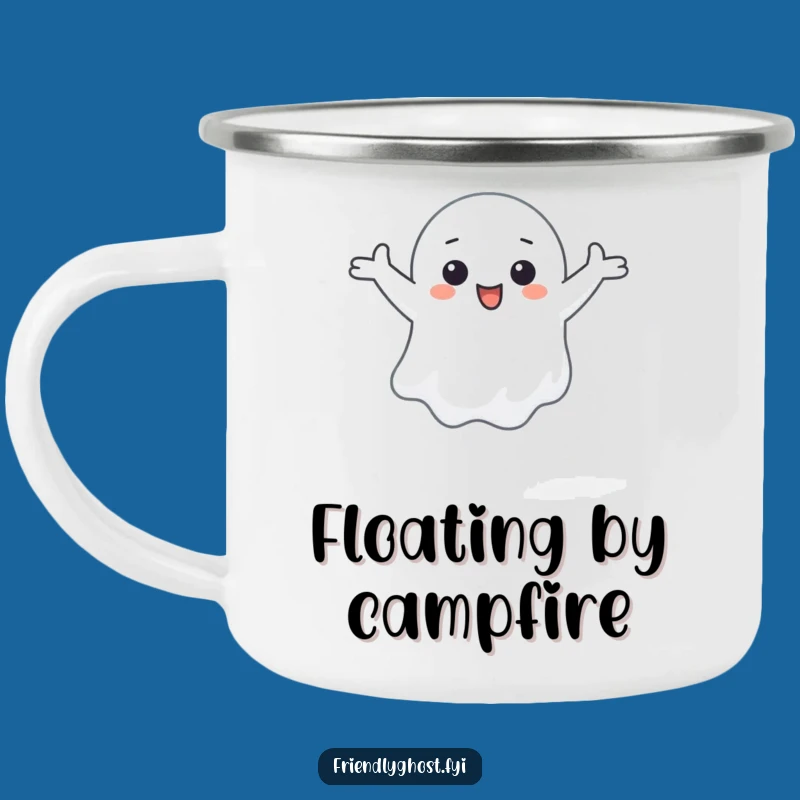 Funny Floating Ghost Camping Mug - Joyful Outdoor Companion Gift