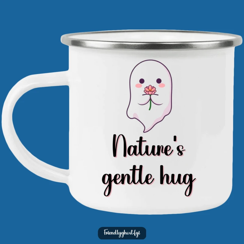 Funny Gentle Ghost Camping Mug: Trailside Bloom, Rugged Funny Gift