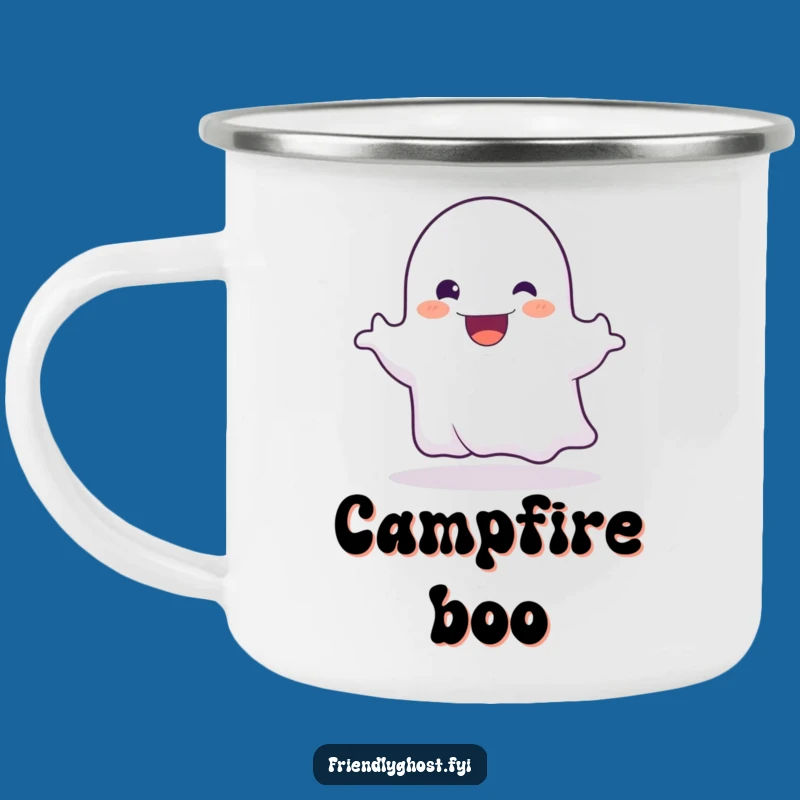 Funny Ghost Booing Camping Mug - Spooky Campfire Companion Gift