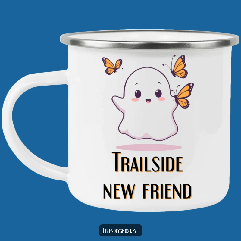 Funny Ghost Butterfly Surprise Camping Mug: Shocked Outdoor Brew, Perfect Gift