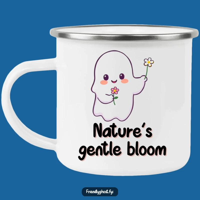 Funny Ghost Flower Camping Mug: Durable and Humorous Outdoor Gift