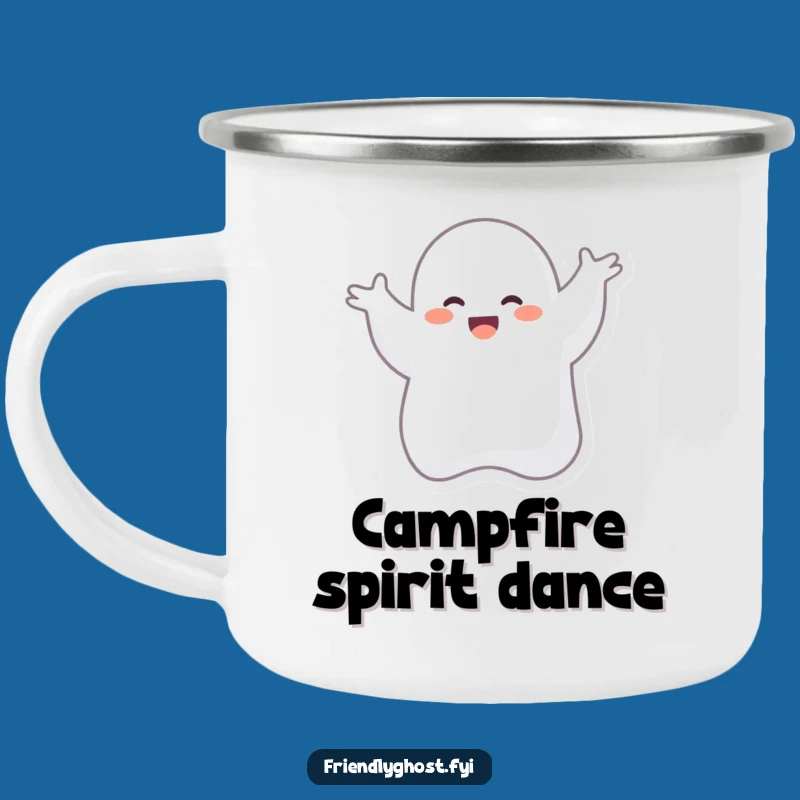 Funny Giggling Ghost Silly Dance Camping Mug - Outdoor Adventure Humor Gift
