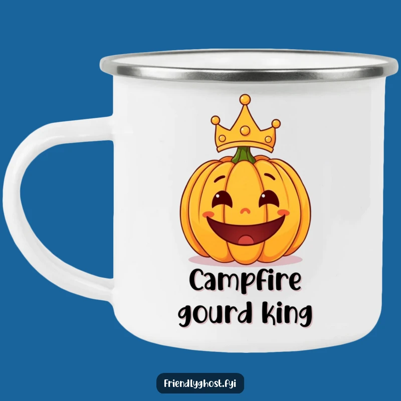 Funny Pumpkin Crown Camping Mug: Spooky Sips with Royal Halloween Cheer