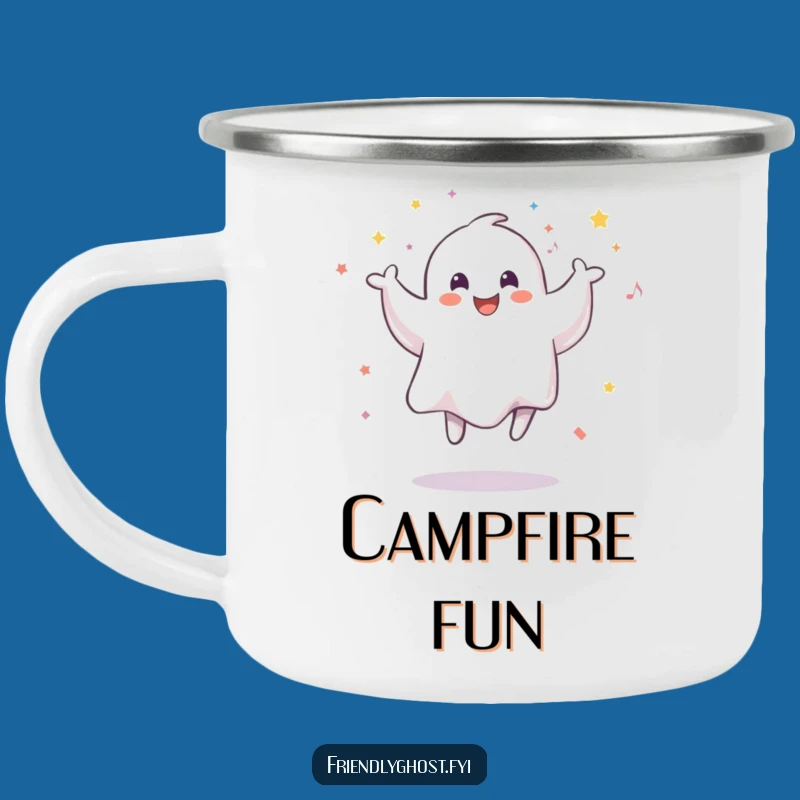 Funny Smiling Ghost Confetti Camping Mug: Your Spectral Party Companion