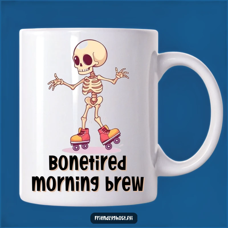 Funny Skeleton Skater Mug: Hilarious Wobbles for Coffee Lovers