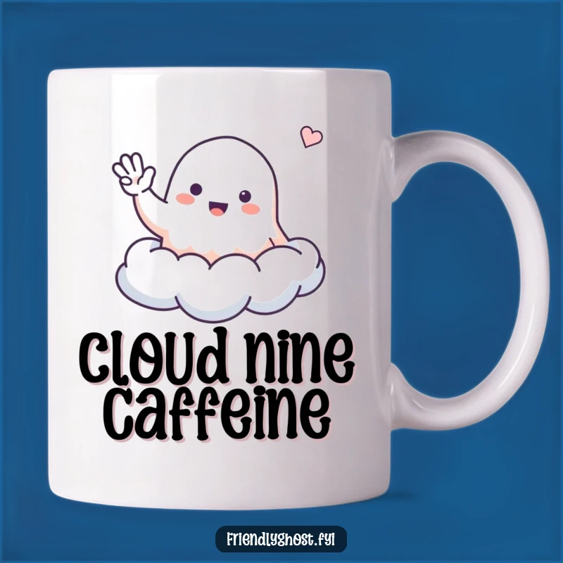 Funny Friendly Ghost Cloud Mug - Cheerful Spooky Gift for Cloud Lovers
