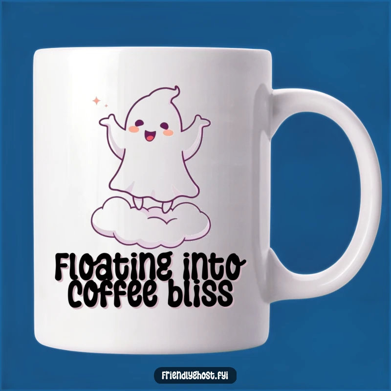 Funny Ghost Jigging Mug: Hilarious Spooky Character on Cloud Fun Gift