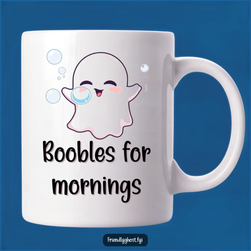 Funny Friendly Ghost Bubbles Mug: Whimsical Character Jest for Lighthearted Mornings!