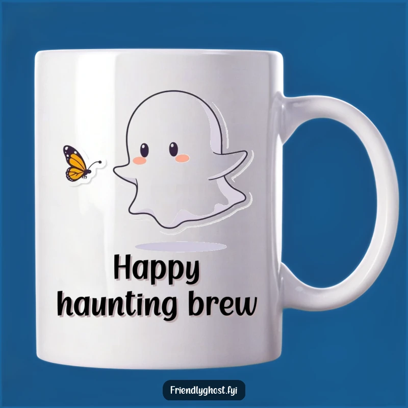 Funny Ghost Butterfly Mug - Playful Delightful Character Gift for Joy