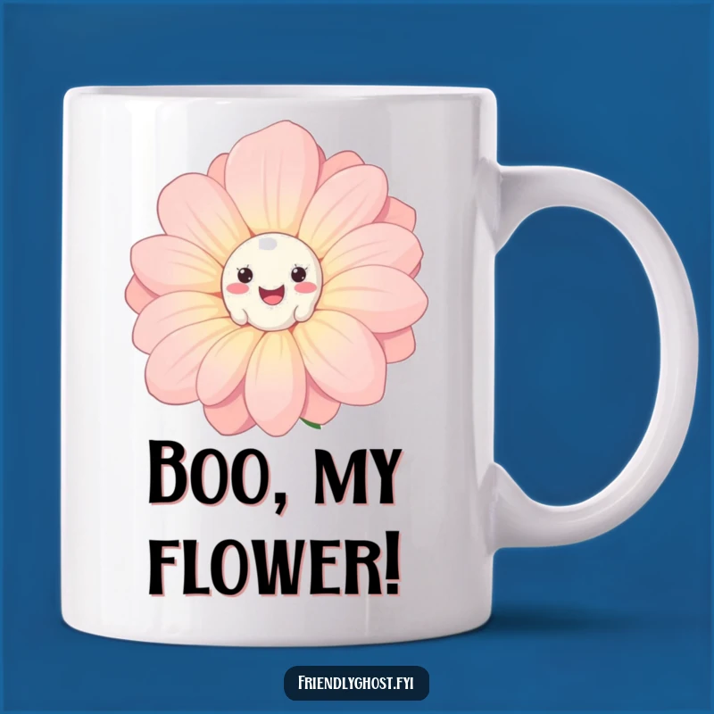 Funny Ghost Flower Mug: A Spooky Surprise Peek for a Hilarious Gift