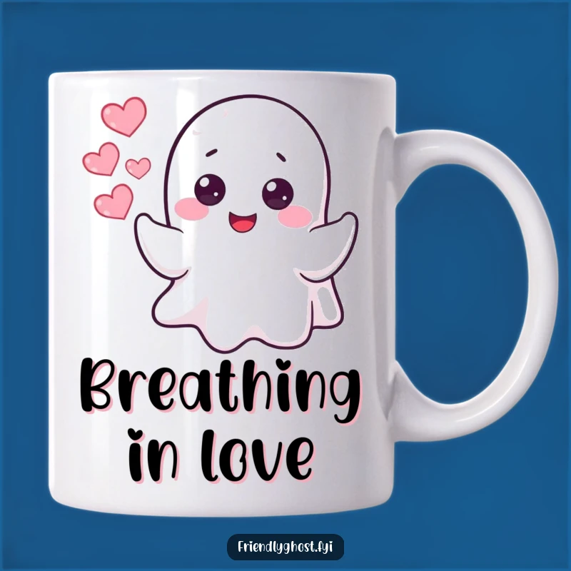 Funny Ghost Heart Bubbles Mug: Spread Love with Hilarious Charm!