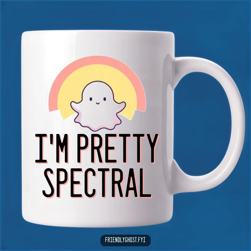 Funny Tiny Ghost Rainbow Mug: A Cheerful Spectral Gift for Ghost Lovers