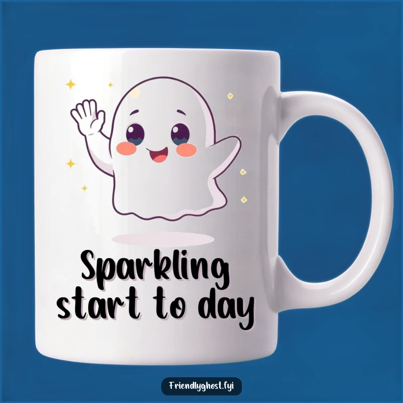 Funny Waving Ghost Sparkle Mug: A Magical and Hilarious Gift for All