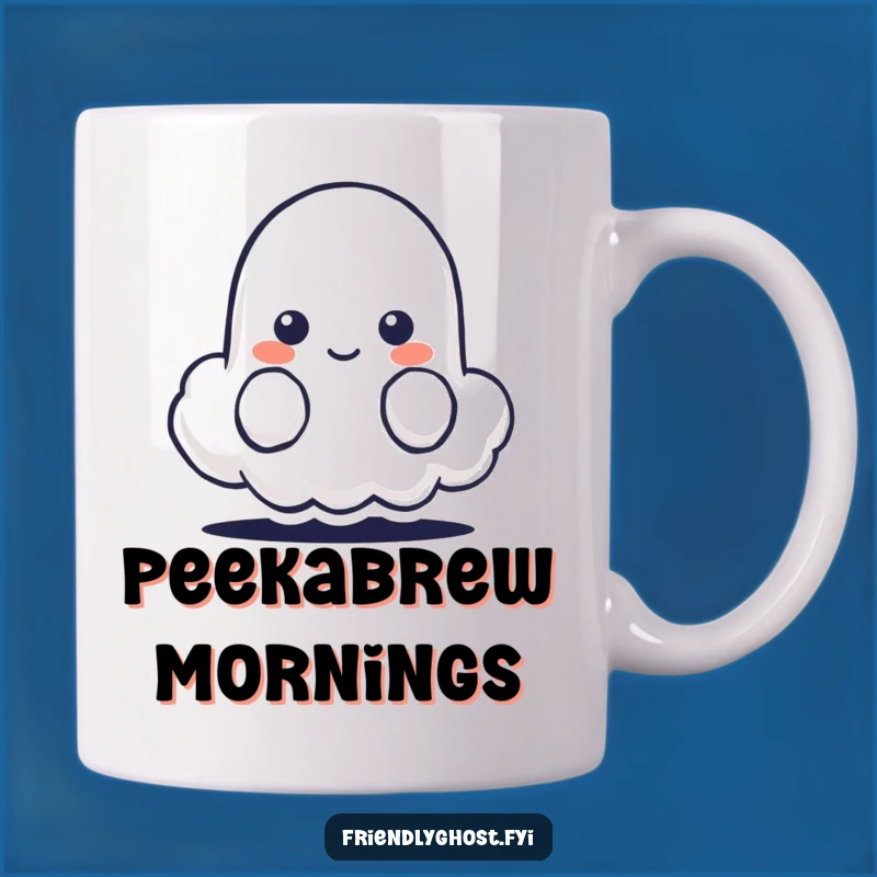 Funny Shy Ghost Cloud Mug - Peek-a-Boo Surprise Gift for Gentle Souls