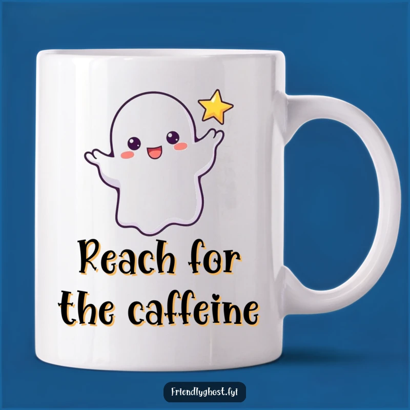 Funny Ghost Star Reach Mug: Whimsical Friendship Coffee Cup Gift