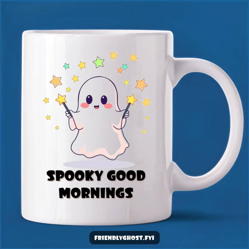 Funny Ghost Juggling Mug: Cute Spooky Fun, Hilarious Starry Night Gift