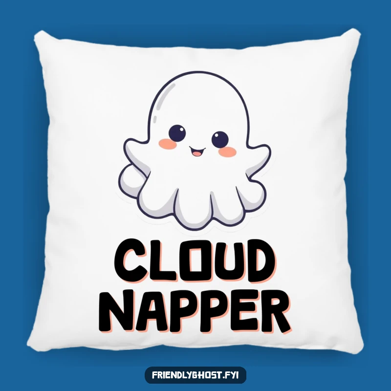 Soft Funny Little Ghost Cloud Peek Pillow: Snuggle with Spectral Cuteness