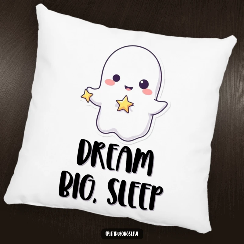 Funny ghost star pillow with a playful character holding a tiny, sparkling star, a soft and humorous decorative item gift.