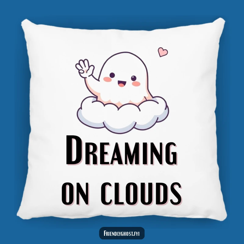 Funny Friendly Ghost Cloud Pillow - Cozy Accent for a Cheerful Atmosphere