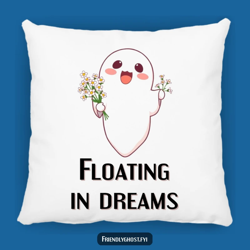 Funny Ghost Flowers Pillow: Snuggle Up with Ethereal Comfort!
