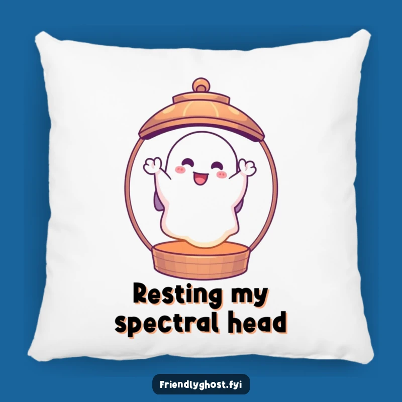 Funny Ghost Lantern Pillow: Cozy Waving Comfort, Spooky Home Decor