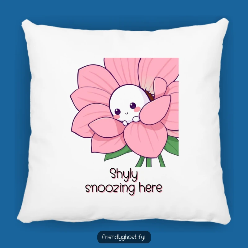 Funny Shy Ghost Flower Pillow: Playful Character Cushion for Comfort