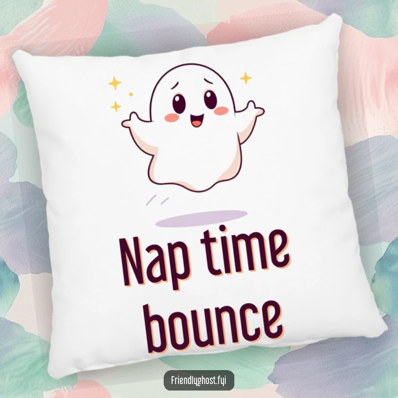 Funny Bouncing Ghost Pillow: A soft pillow featuring a giggling ghost with a sparkling trail. A delightful funny gift for adding cheer.