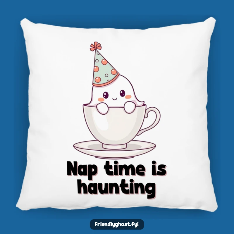 Funny Ghost Teacup Pillow: Cozy Comfort and Hilarious Accent Decor