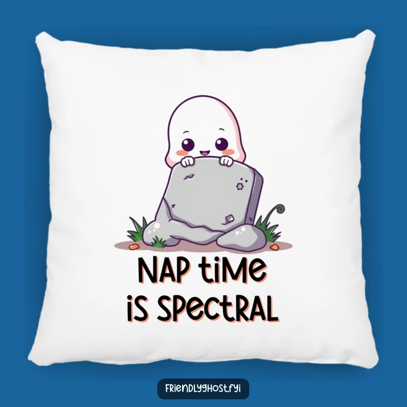 Funny Ghost Peeking Tombstone Pillow - Cozy Spooky Accent for Halloween Comfort