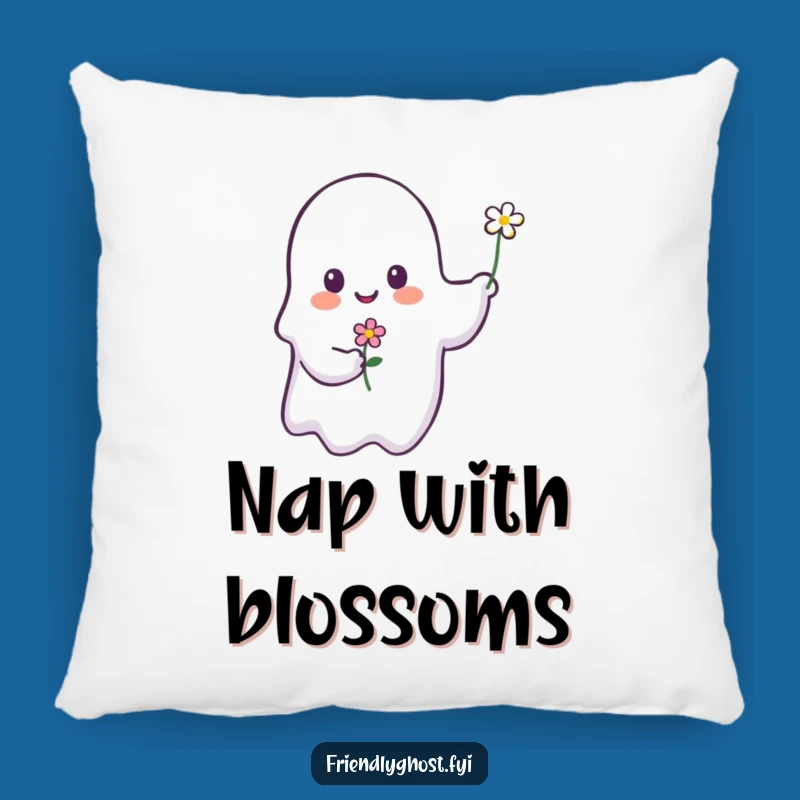 Funny Ghost Flower Pillow: Soft and Humorous Accent for Cozy Spaces