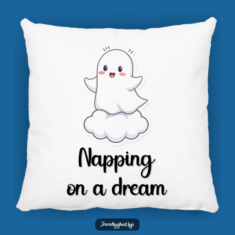 Funny Ghost Cloud Rider Pillow: Cozy Comfort with Whimsical Haunting Charm