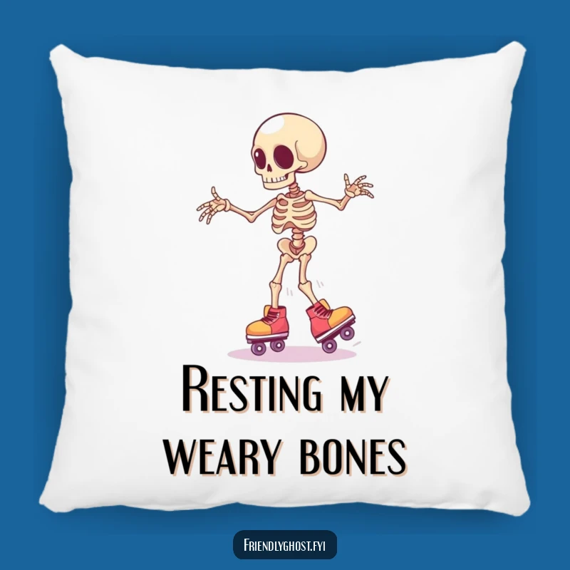 Funny Skeleton Skater Pillow: Cozy Comfort with Hilarious Wobbles