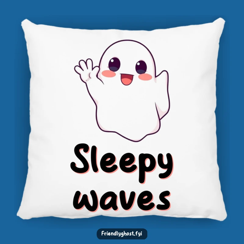 Soft Funny Cute Ghost Waving Pillow: Snuggle Up with Spectral Greetings