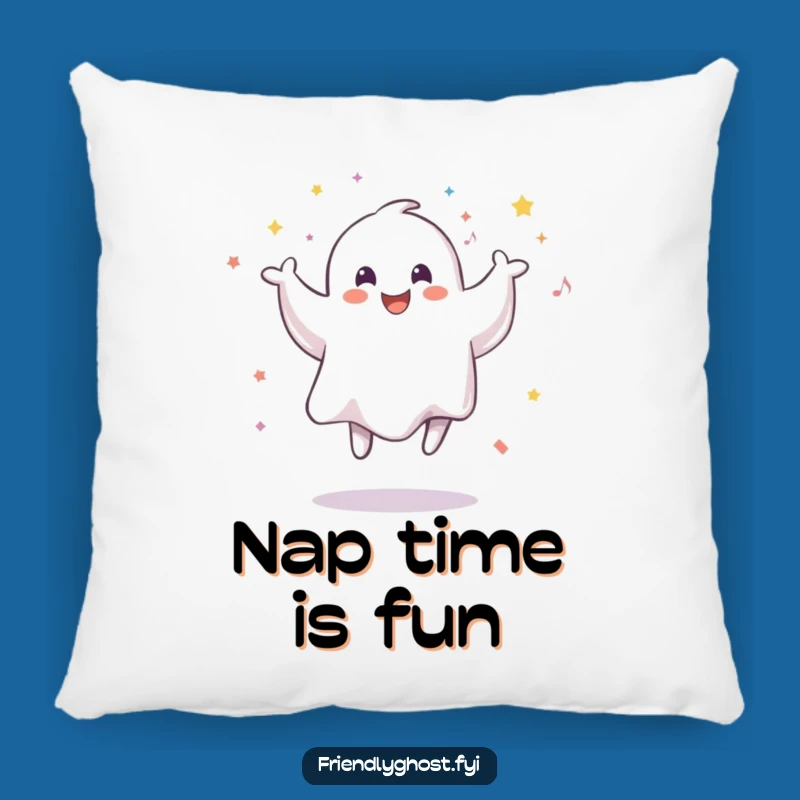 Soft Funny Smiling Ghost Confetti Pillow: Snuggle Up with Spectral Joy