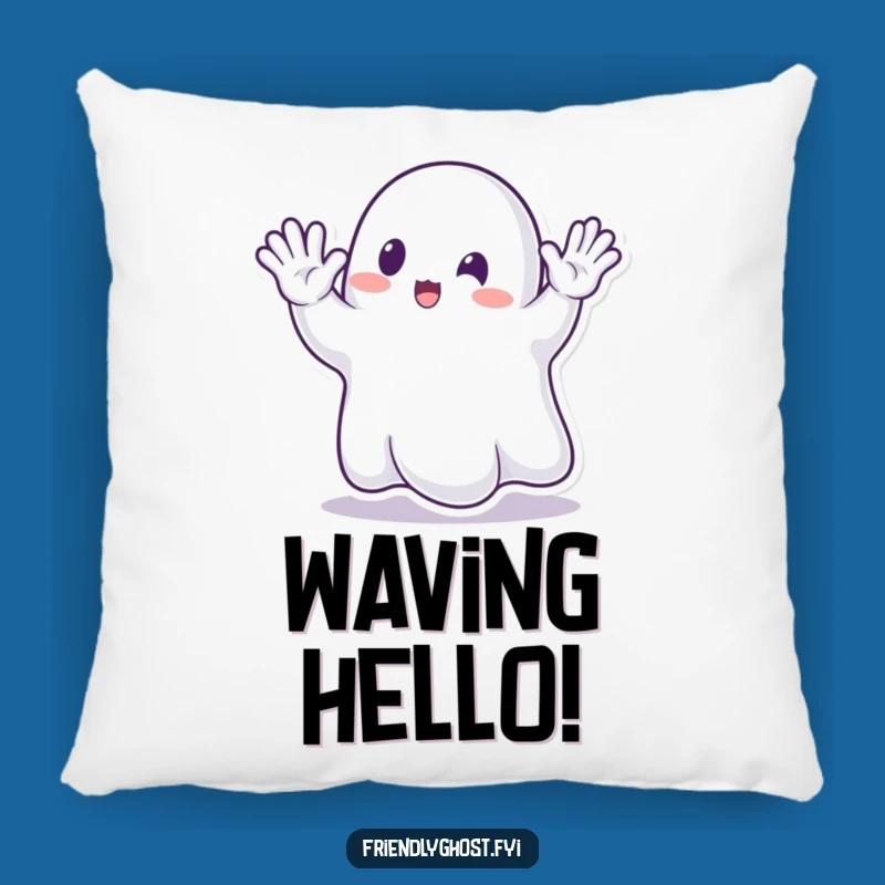 Funny Ghost Waving Pillow: Cozy Spectral Hugs for Humorous Comfort