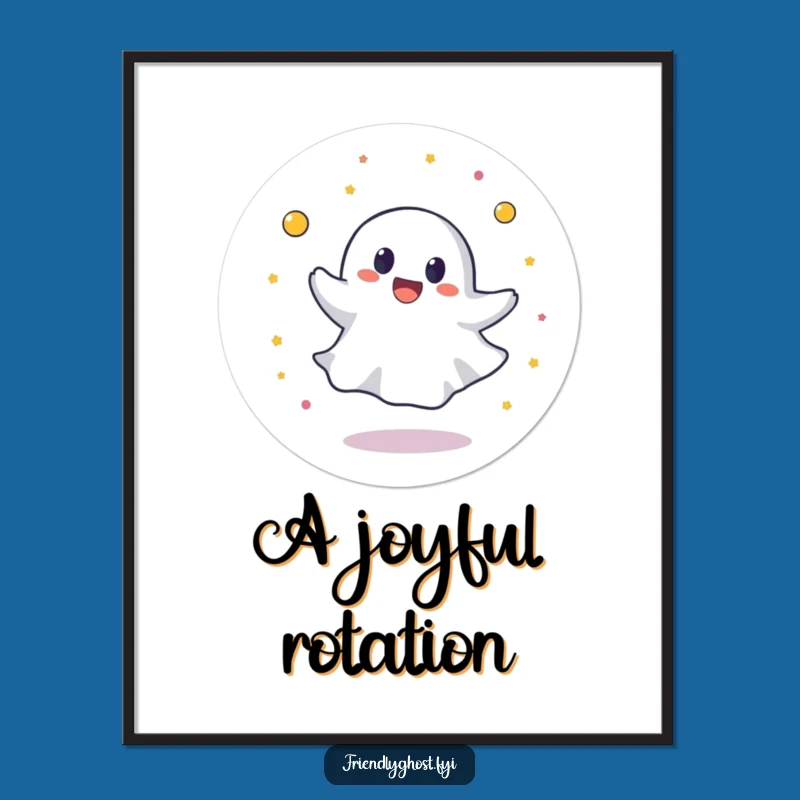 Funny Spinning Ghost Digital Art: Instant Joyful Decor
