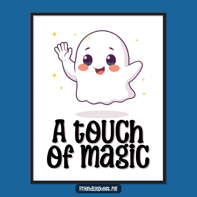 Funny Ghost Sparkle Digital Art: Instant Magical Decor for Your Walls