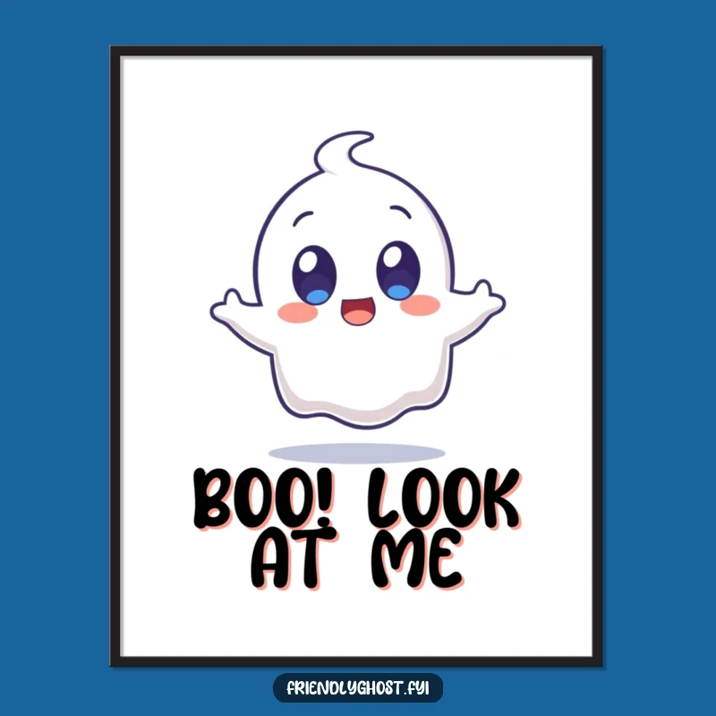 Funny Surprised Ghost Jump Digital Art: Instantly Download Hilarious Spooky Decor