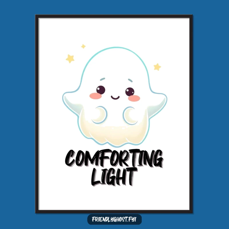 Funny Comforting Ghost Digital Art - Warm Glow for Peaceful Decor