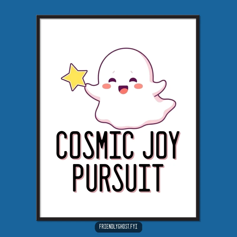 Funny Joyful Ghost Star Digital Art - Whimsical Decor for Instant Download