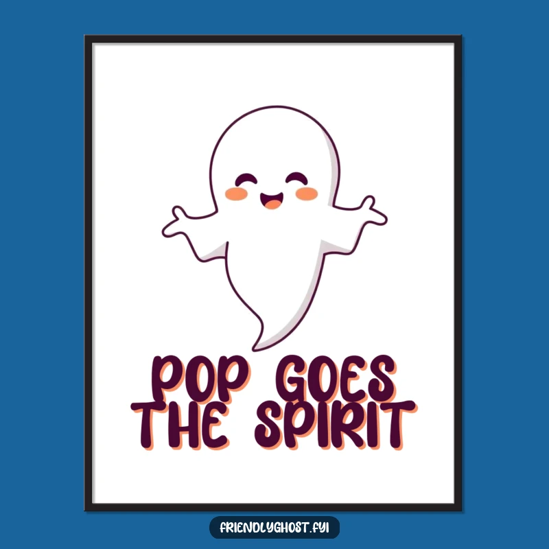 Funny Ghost Bubble Embrace Digital Art: Instant Whimsical Decor