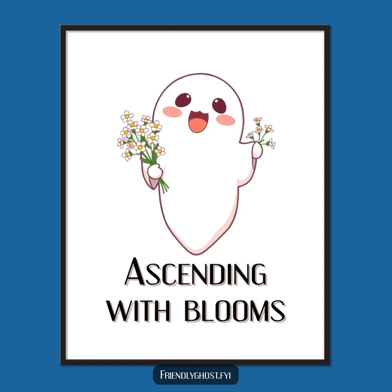 Funny Ghost Flowers Digital Art: Heavenly Whimsy for Instant Cheer!