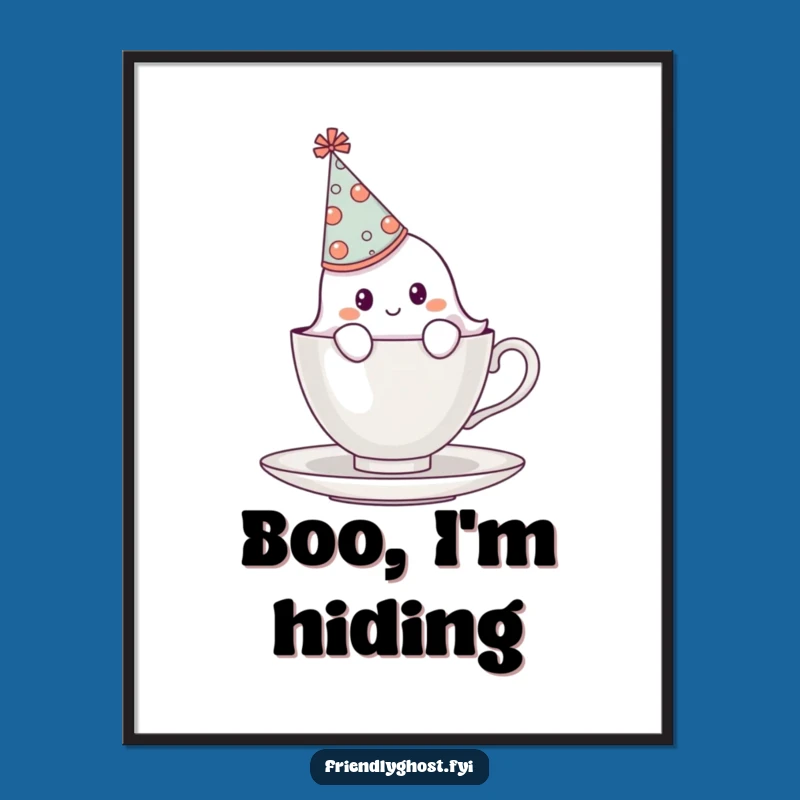 Funny Ghost Party Digital Print: Instant Whimsy and Boo-tifully Shy Decor